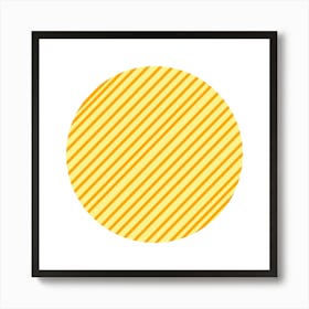 Yellow Striped Circle Art Print