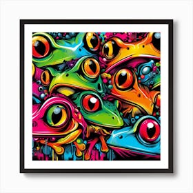 Frog Street Art 1 Art Print