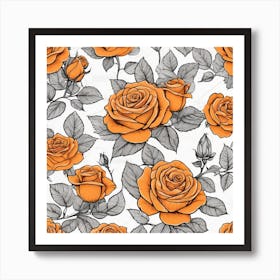 Orange Roses 8 Art Print