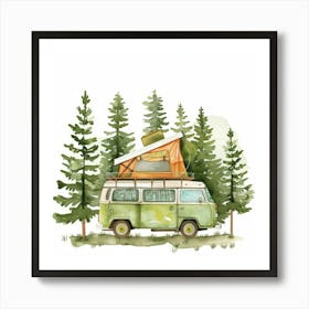 Travel Camper Van Art Print