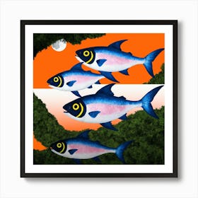 Four Fishes Affiche