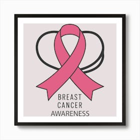 Women Breast Cancer Awareness background with brassiere Calligraphy in Pink Ribbon international symbol for month October suitable for clipart and poster and wall art 7 Art Print