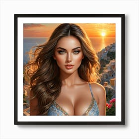 Sunset In Greece Art Print