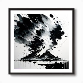 Black And White Ink Painting Art Print
