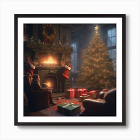 Christmas In The Living Room 44 Art Print