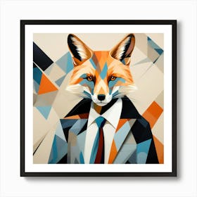 Abstract modernist Fox Art Print
