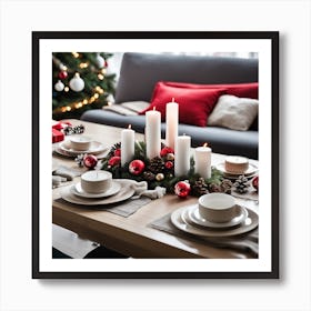 Christmas Table Setting 10 Art Print