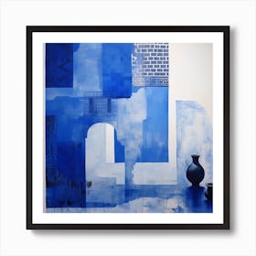 Moroccan Blue And White Pots Art Print