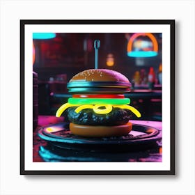 Neon Burger 3 Art Print