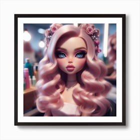 Pink Haired Doll 1 Art Print