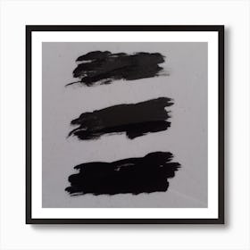 Black Brushstrokes Art Print