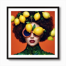 Afro-American Woman With Lemons Art Print