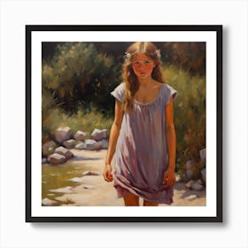 Girl In A Dress Art Print