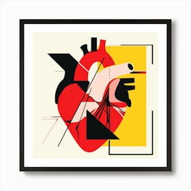 Abstract modern colorful heart illustration Art Print