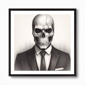 Skull In Suit Art Print