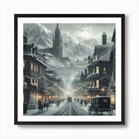 Harry Potter'S Christmas Village Art Print