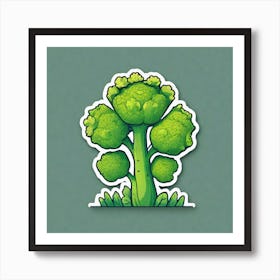 Broccoli Sticker Art Print