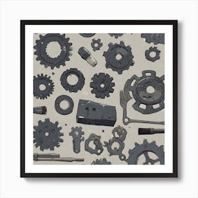 Gears And Gears 2 Art Print