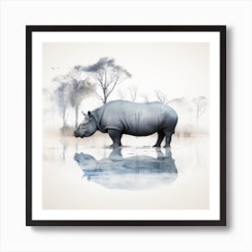 Hippo art Art Print