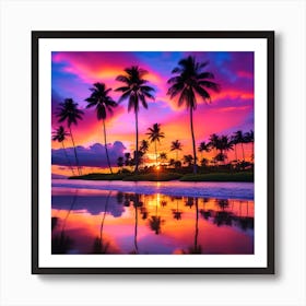 Sunset At The Beach 13 Art Print