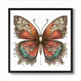 Illustration lace butterfly 2 Art Print