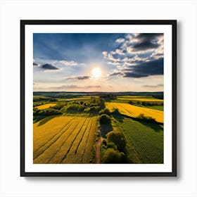 Drone Rural Farm Field Aerial Land Agricultural Crop Countryside Environment Agriculture (5) Art Print