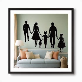 Family Silhouette Wall Decal Art Print