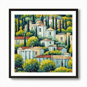 Greece Village Art Print