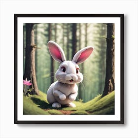 Rabbit In The Forest Art Print