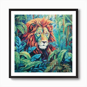 Armadiler Lion In A Jungle Full Body Acrylic Colors 75413091 D414 4525 Ab4e A74e5266ae8a Art Print