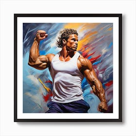 Muscular Man - Sprinting Champion Art Print