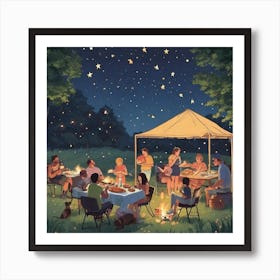 Starry Night Picnic Art Print