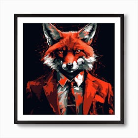 Fox In Suit Art Print