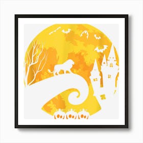 Lion Moon Funny Halloween Costume Art Print