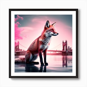 Fox silhouette 11 Art Print