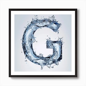 Water Splash Letter G Art Print