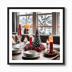 Christmas Table Setting 34 Art Print