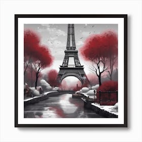 Paris In Winter Solstice Landscape Art Print
