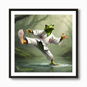 Karate Frog Art Print