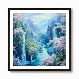 Oneeline42 Beautiful Horizon Revealing A Magical Valley With 1 Art Print