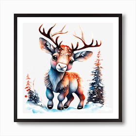 BB Borsa Cute Deer Art Print