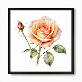 Watercolor Rose Art Print