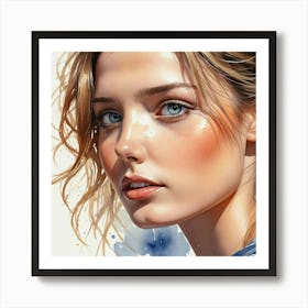 Portrait Of A Girl With Blue Eyes 1 Art Print