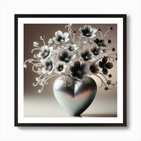 Fancy Heart Vase Of Silver Art Print