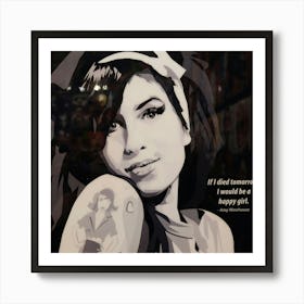 Amy Winehouse minimalistic art Art Print