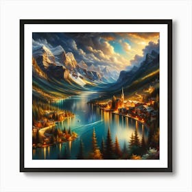 Lake In The Mountains 1 Art Print