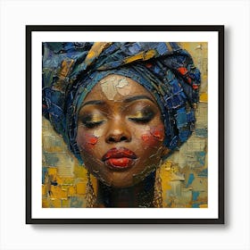 African Woman In A Turban Art Print