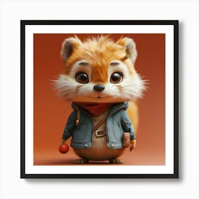 Rizwanakhan 3d Cute Animal Cartoon Character Solid Background D7eb73ad Fef6 492f B679 B0c6b56e8370 1 Art Print