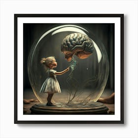 Girl In A Glass Art Print