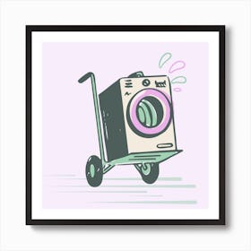 Washing Machine On A Cart Art Print